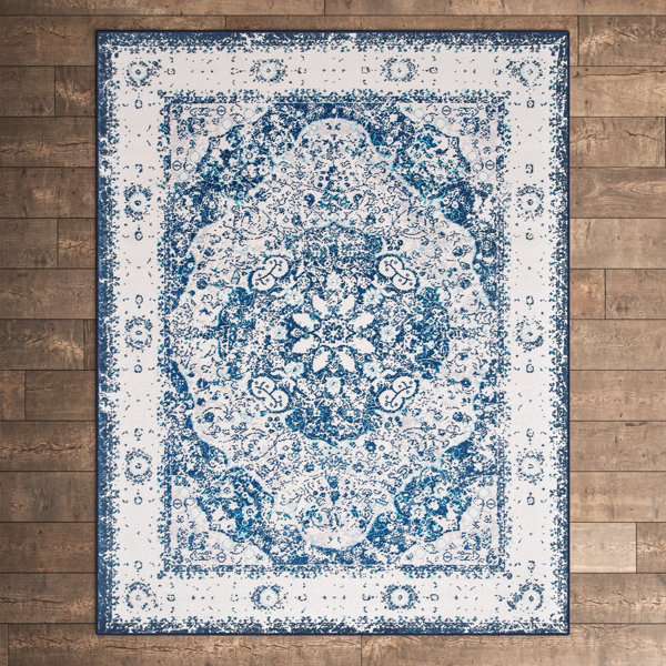 Kelly Clarkson Home Hector Oriental Machine Woven Area Rug in Blue